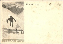 ** T2 ~1899 Gruss Aus... Wintersportverlag Berlin SW. Schneeschuhe, Rennwölfe Etc. - Illustr. Prospect Gratis / Winter S - Zonder Classificatie