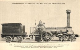 ** T1/T2 Locomotive Americaine A Boggie Avec Son Tender, Modele Construit En 1841 Par Norris A Philadelphie / American N - Non Classés