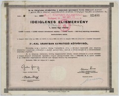 Budapest 1946. 'A Magyar Állam 1895. évi 3%-kal Aranyban Kamatozó Kötvény' Ideiglenes Elismervénye, Szelvényekkel, Szára - Ohne Zuordnung