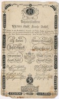 1806. 10G Vízjellel, Szárazpecsét T:III- Fo., Hajtás Mentén Ly.
Austrian Empire 1806. 10 Gulden With Watermark, Embossed - Sin Clasificación