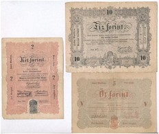 1848. 2Ft + 5Ft Barna Nyomat + 10Ft 'Kossuth Bankó' T:III,III- - Ohne Zuordnung