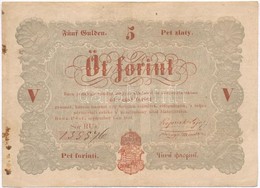 1848. 5Ft 'Kossuth Bankó' Vörösesbarna T:III Fo.
Adamo G109 - Ohne Zuordnung