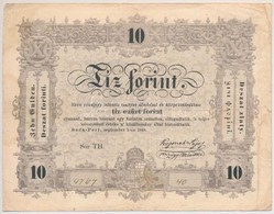1848. 10Ft 'Kossuth Bankó' T:III,III- 
Adamo G111 - Zonder Classificatie