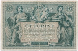 1881. 5Ft / 5G 'Osztrák-Magyar Bank' Piros Sorszámozással T:III. Tűly.
Austro-Hungarian Monarchy 1881. 5 Forint / 5 Guld - Non Classificati