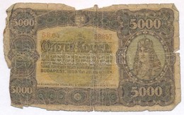 1923. 5000K 'Magyar Pénzjegynyomda Rt. Budapest' T:IV
Adamo K39 - Zonder Classificatie