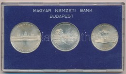 1956. 10Ft + 20Ft + 25Ft Ag 'Tízéves A Forint' Sor Kék MNB Tokban T:1,1- Kis Patina Adamo EM4, EM5, EM6 - Zonder Classificatie