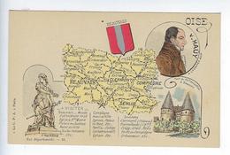 CPA 60 Carte Géographique Oise Hauy Beauvais - Maps