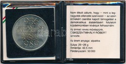 Csíkszentmihályi Róbert (1940-) 1989. '1956 Vértanúk Emlékére - A Magyar Demokrata Fórum 1989' Alpakka Ermlékérem Eredet - Non Classificati