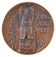 Lesenyei Márta (1930-) 1986. 'I. Béla Király - Szekszárd' Egyoldalas Br érem (83mm) T:2 Hungary 1986. 'Béla I Of Hungary - Unclassified