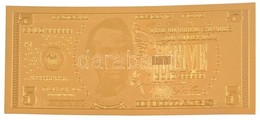 Amerikai Egyesült Államok 2006. 5$ 'Federal Reserve Note' Aranyozott Bankjegy Replika, Csak Előoldali Nyomat T:I
USA 200 - Non Classés