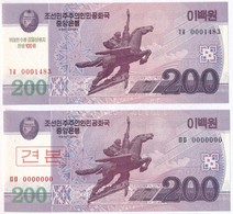 Észak-Korea 2008. 200W + 200W 'MINTA' T:I,I-
North Korea 2008. 200 Won + 200 Won 'SPECIMEN' C.UNC,AU - Unclassified