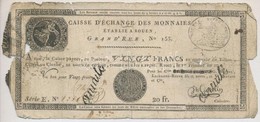 Franciaország / Rouen 1797-1803. 20Fr 'annulé (érvénytelen)' Felülbélyegzéssel T:IV France 
Rouen 1797-1803. 20 Francs ' - Sin Clasificación