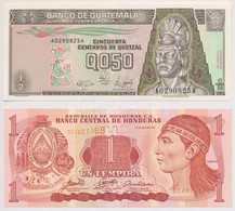 Guatemala 1989-1992. 1/2Q + Honduras 2006. 1L T:I 
Guatemala 1989-1992. 1/2 Quetzal + Honduras 2006. 1 Lempira C:UNC - Non Classés