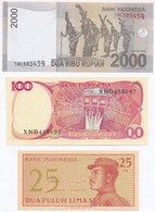 Indonézia 1964. 25s + 1984. 100R + 2009. 2000R T:I
Indonesia 1964. 25 Sen + 1984. 100 Rupiah + 2009. 2000 Rupiah C:UNC - Zonder Classificatie