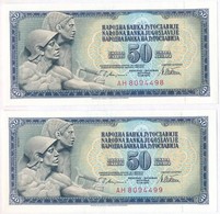 Jugoszlávia 1978. 50D (2x) Sorszámkövető T:II
Yugoslavia 1978. 50 Dinara (2x) Sequential Serials C:XF
Krause 88.a - Non Classificati