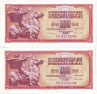 Jugoszlávia 1986. 50D (2x) Sorszámkövető T:II
Yugoslavia 1986. 50 Dinara (2x) Sequential Serials C:XF
Krause 90.c - Zonder Classificatie