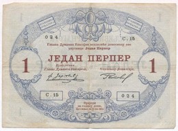 Montenegró 1914. 1P T:III
Montenegro 1914. 1 Perpera Cancelled C:F
Krause 9. - Non Classificati