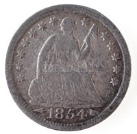 Amerikai Egyesült Államok 1854. 1/2d Ag T:2-,3 
USA 1854. 1/2 Dime Ag C:VF,F
Krause KM#76 - Non Classés