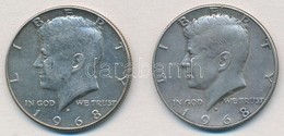 Amerikai Egyesült Államok 1968D 1/2$ Ag 'Kennedy' (2x) T:2
USA 1968D 1/2 Dollar Ag 'Kennedy' (2x) C:XF - Unclassified