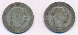 Ausztria 1893. 1K Ag 'Ferenc József' (2x) T:2-,3 
Austria 1893. 1 Corona Ag 'Franz Joseph' (2x) C:VF,F - Unclassified