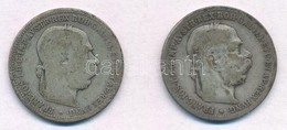 Ausztria 1893. 1K Ag 'Ferenc József' (2x) T:2-,3 
Austria 1893. 1 Corona Ag 'Franz Joseph' (2x) C:VF,F - Zonder Classificatie