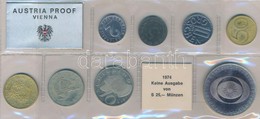 Ausztria 1974. 2gr-50Sch (8xklf) Forgalmi Sor Fóliatokban, Közte 1974. 50Sch Ag '50 éves Az Osztrák Rádió' T:PP 
Austria - Sin Clasificación