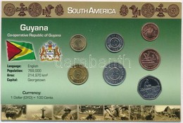 Guyana 1978-2002. 1c-10$ (7xklf) Fémpénz Szettben, Holland Nyelvű Leírással T:1 
Guyana 1978-2002. 1 Cent - 10 Dollars ( - Unclassified