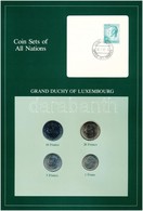 Luxemburg 1980-1982. 1Fr-10Fr (4xklf), 'Coin Sets Of All Nations' Forgalmi Szett Felbélyegzett Kartonlapon T:1 
Luxembou - Zonder Classificatie