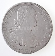 Mexikó / Spanyol Gyarmat 1791FM 8R Ag 'IV. Károly' (26,83g) T:2 Ph.
Mexico / Spanish Colony 1791FM 8 Reales Ag 'Charles  - Zonder Classificatie