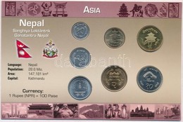 Nepál ~1990-2000. 10p-10R (7xklf) Fémpénz Szettben, Holland Nyelvű Leírással T:1 
Nepal ~1990-2000. 10 Paise - 10 Rupee  - Zonder Classificatie