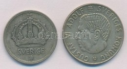 Svédország 1949. 50ö Ag + 1967. 1K Ag 'VI. Gusztáv' T:2,2-
Sweden 1949. 50 Öre Ag + 1967. 1 Krona 'Gustaf VI' C:XF,VF - Zonder Classificatie