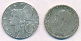 Vegyes: Ausztria 1958. 10Sch Ag + Svédország 1946TS 1Kr Ag 'V. Gusztáv' T:2,2-
Mixed: Austria 1958. 10 Schilling Ag + Sw - Unclassified