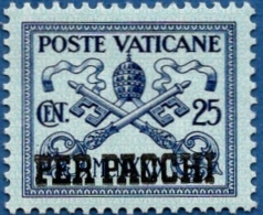 Vatican 1931 Per Pacchi 25c 1 Value MNH - Colis Postaux