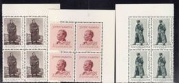 Yugoslavia Republic 1952 Mi#693-695 Mint Never Hinged Pieces Of Four - Unused Stamps