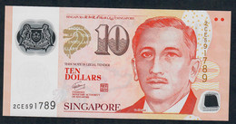 SINGAPORE P48a 10 DOLLARS  #2CE Signature 2 / SPORTS NO SYMBOL  FIRST SIGNATURE   2008  AU++/UNC. - Singapur