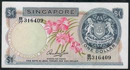 SINGAPORE P1c   1 DOLLAR  1971 W/o Seal   #B/77    AU   NO P.h. - Singapore