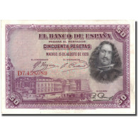 Billet, Espagne, 50 Pesetas, 1928, 1928, KM:75b, TTB+ - 50 Peseten