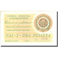 Billet, Espagne, 1 Peseta, ESPARREGUERA, Blason, 1937, 1937, NEUF - Autres & Non Classés