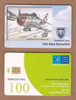 AC - TURK TELECOM PHONECARDS -  THUNDERBOLT P - 47D 1948 - 54  180 CREDITS: 100 CREDITS DATE: 2006 - Avions