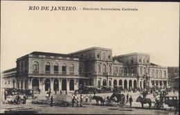 CPA Carte Postale Rio De Janeiro Stazione Ferroviara Centrale Brésil Belle Animation - Rio De Janeiro