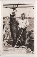 Carte Photo Pêche Fishing Layton's Park Fla Jewish 150 Lb Mérou Superbe - Pêche