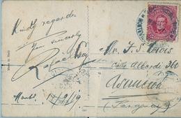 1919 , URUGUAY , TARJETA POSTAL CIRCULADA , MONTEVIDEO - ASUNCIÓN , RAMBLA Y PLAYA POCITOS - Uruguay