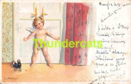 CPA ILLUSTRATEUR ARTIST SIGNED E DOECKER DOCKER LITHO ANGE ANGEL CUPID - Döcker, E.