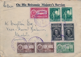 1939 , VENEZUELA , CARACAS - CARIPÌTO , CORREO CONSULAR , " ON HIS BRITANNIC MAJESTY'S SERVICE ", MAGNÍFICO SOBRE - Venezuela
