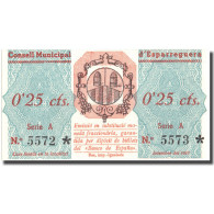 Billet, Espagne, 25 Centimos, Blason, ESPARREGUERA, 1937, NEUF - Other & Unclassified
