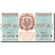 Billet, Espagne, 25 Centimos, Blason, ESPARREGUERA, 1937, NEUF - Otros & Sin Clasificación