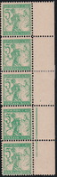 Slovenia, Chainbreakers, 5 Vin., Typographed, Soft Porous Paper, MNH Strip Of Five (hinge On Margin), Margin Lines - Unused Stamps