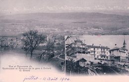 Evilard, Gruss Aus Leubringen, Restaurant Et Pension De La Gare O.Girard (11.8.1906) - Evilard