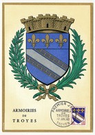 Carte Maximum - Armoiries De Troyes - Premier Jour 1963 - 1960-1969