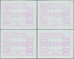 Suisse 1976 Y&T Distr. 1D, Genève. 4 Timbres Neufs A4, 10 à 50 C. Curiosités D'impression Coin Supérieur Droit Y&T 200 € - Automatic Stamps